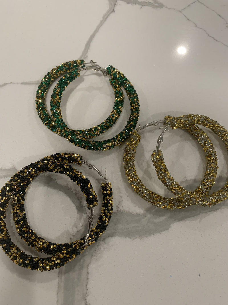 Glitter hoops - Black